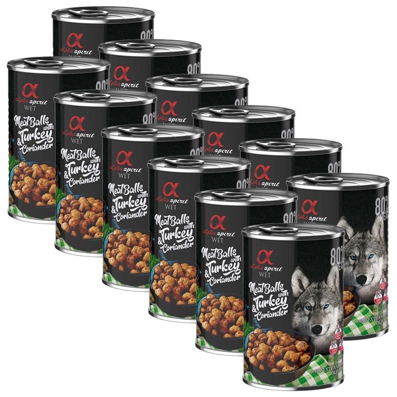 Alpha Spirit Meatballs Morčacie s koriandrom 12 x 400 g