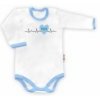 Baby Nellys Body dlhý rukáv vel. 80, Táta v srdíčku - biele/modrý lem Baby Nellys Body dlhý rukáv vel. 80, Táta v srdíčku - biele/modrý lem