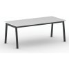 Rokovací kancelársky stôl PRIMO BASIC, 200x90 cm, čierna podnož, biela Rokovací kancelársky stôl PRIMO BASIC, 200x90 cm, čierna podnož, biela