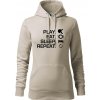Stolný tenis - eat sleep - Mikina dámská Cape s kapucí - 2XL ( Ľadovo sivá ) Stolný tenis - eat sleep - Mikina dámská Cape s kapucí - 2XL ( Ľadovo sivá )