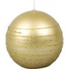 Vianočná sviečka Andromeda guľa Ø8 cm zlatá Vianočná sviečka Andromeda guľa Ø8 cm zlatá