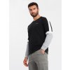 Ombre Tri-color men's sweatshirt with raglan sleeves - black čierna XL Ombre 5902228963073 Ombre Tri-color men's sweatshirt with raglan sleeves - black čierna XL Ombre 5902228963073