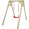 WICKEY Detský hojdačkový rám Smart One Swing so sedadlom, hojdačkový rám, jednoduchá hojdačka, drevená hojdačka - červená