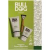 Bulldog Original hydratačný krém na tvár 100 ml + gél na holenie pre mužov 200 ml + holiaci strojček + náhradné hlavice