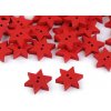 Drevený dekoračný gombík hviezda - červená (50 ks) Drevený dekoračný gombík hviezda - červená (50 ks)