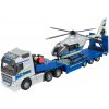 Kamión s policajným vrtuľníkom Volvo Truck Airbus Majorette 35 cm dĺžka Kamión s policajným vrtuľníkom Volvo Truck Airbus Majorette 35 cm dĺžka