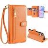 Peňaženkové kožené puzdro Sheep Texture na Oppo A58 5G - Oranžová Peňaženkové kožené puzdro Sheep Texture na Oppo A58 5G - Oranžová