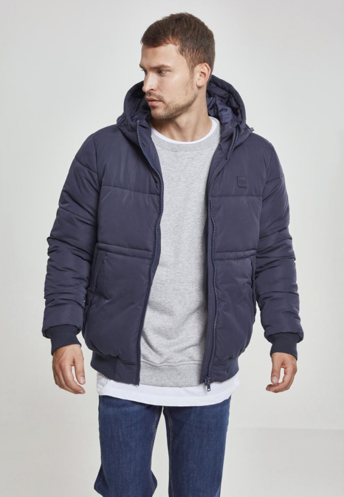 Urban Classics hooded Peach Puffer jacket modrá