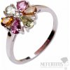 Nefertitis Prsteň strieborný Kytička s brúsenými viacfarebnými turmalínmi a zirkónom Ag 925 015216 MT - 62 mm (US 10), 2,7 g Nefertitis Prsteň strieborný Kytička s brúsenými viacfarebnými turmalínmi a zirkónom Ag 925 015216 MT - 62 mm (US 10), 2,7 g
