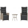Súprava záhradného nábytku z umelého ratanu 4PRO sivá 3 ks Súprava záhradného nábytku z umelého ratanu 4PRO sivá 3 ks