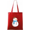 Snehuliak so šálom - Taška bavlnená - 42 x 38 cm ( Červená ) Snehuliak so šálom - Taška bavlnená - 42 x 38 cm ( Červená )