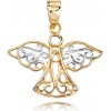 MINET Zlatý prívesok anjel v kombinácii žltého a bieleho zlata Au 585/1000 MINET Zlatý prívesok anjel v kombinácii žltého a bieleho zlata Au 585/1000
