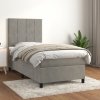 Box spring postel s matrací světle šedá 80 x 200 cm samet Šedá 3142989 Box spring postel s matrací světle šedá 80 x 200 cm samet Šedá 3142989