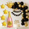 BALÓNOVÁ GIRLANDA ZLATÁ ČIERNA KONFETY NARODENINY BALÓNOVÁ GIRLANDA ZLATÁ ČIERNA KONFETY NARODENINY