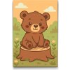 Vymalujsisam.sk Maľovanie podľa čísiel Medvedík na pni 40 x 60 cm Na plastovej doske