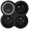 Rozdvojka SOLIGHT P106CB-PD20 čierna (3xgula+vypínač+USBA+USBC 20W) Rozdvojka SOLIGHT P106CB-PD20 čierna (3xgula+vypínač+USBA+USBC 20W)