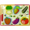 Mamido Drevená sada na rezanie zeleniny, 6 kusov: paradajka, paprika, uhorka