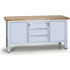 Pracovný stôl do dielne G6, 3 zásuvky, 2 skrinky, 1690 x 600 x 860 - 900 mm, sivá Pracovný stôl do dielne G6, 3 zásuvky, 2 skrinky, 1690 x 600 x 860 - 900 mm, sivá