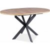 SIGNAL MEBLE Okrúhly jedálenský stôl rozkladací GASTON, dub artisan/čierny mat SIGNAL MEBLE Okrúhly jedálenský stôl rozkladací GASTON, dub artisan/čierny mat