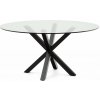 Čierny okrúhly jedálenský stôl so sklenenou doskou ø 150 cm Argo – Kave Home Čierny okrúhly jedálenský stôl so sklenenou doskou ø 150 cm Argo – Kave Home