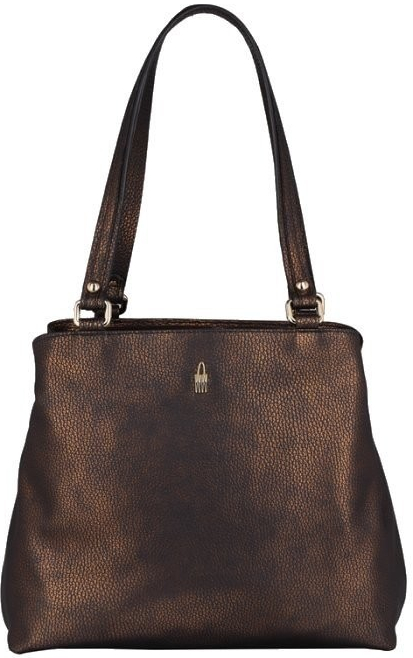 Wojewodzic dámska kožená kabelka do práce metalická hnedá na plece 31899/FO55/Z