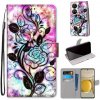 Peňaženkové 3D puzdro DRAWING na Huawei P50 Pro - Color Bottom Hollow Flower Peňaženkové 3D puzdro DRAWING na Huawei P50 Pro - Color Bottom Hollow Flower