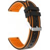 eses Športový remienok z jemného silikónu pre smart hodinky 20 mm Farba: čierna s oranžovou