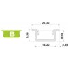 ALU PROFIL TYP B ZAPUSTENÝ PRE 1 x 12mm LED ALU PROFIL TYP B ZAPUSTENÝ PRE 1 x 12mm LED