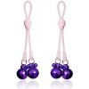 LATETOBED BDSM LINE Nipple Clamps Skull and Ring Bells Silicone and Metal (Pink/Purple), svorky s rolničkami LATETOBED BDSM LINE Nipple Clamps Skull and Ring Bells Silicone and Metal (Pink/Purple), svorky s rolničkami