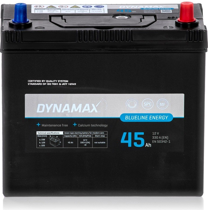 DYNAMAX ENERGY Blueline 45 ASIA P 12V 45Ah 330A