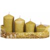 Sviečky adventné STUPŇOVITÉ glitrované zlatá, pr. 5 x 6/7,5/9/10,5 cm, 4 ks Sviečky adventné STUPŇOVITÉ glitrované zlatá, pr. 5 x 6/7,5/9/10,5 cm, 4 ks