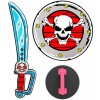 Penová súprava meč a štít lebka pirát Penová súprava meč a štít lebka pirát
