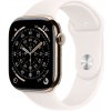 Apple Watch Series 11 Cellular 46 mm Zlatý titán so svetlo červeným športovým remienkom S/M MFD54WF/A