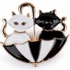 Brošňa maliarska paleta, mačky v dáždniku - 1 ks 3 čierna mačka Brošňa maliarska paleta, mačky v dáždniku - 1 ks 3 čierna mačka