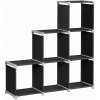 Modulárny skladací regál LSN63H 6 políc 105×30×105 cm - čierny Modulárny skladací regál LSN63H 6 políc 105×30×105 cm - čierny