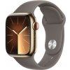 Apple Watch Series 9 Cellular 45mm Zlatá ocel s jílově šedým sportovním řemínkem M/L