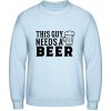 AWDis Mikina - Nápis - Tento chlap potrebuje Pivo - Nebeská modrá - XXL - Pánske AWDis Mikina - Nápis - Tento chlap potrebuje Pivo - Nebeská modrá - XXL - Pánske