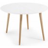 Kave Home Oqui Biely rozkladací jedálenský stôl s bielou doskou 120 cm