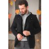 Dewberry K7540 MEN'S COAT-PLAIN BLACK čierna