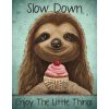 Plechová ceduľa Sloth - Slow Down, 31.5 × 40 cm Plechová ceduľa Sloth - Slow Down, 31.5 × 40 cm