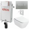 Sada Alcadrain pre montáž na stenu, toaleta Smyle Sq., sedadlo s tlačidlom, matný chróm M372 KAE161 1 set Sada Alcadrain pre montáž na stenu, toaleta Smyle Sq., sedadlo s tlačidlom, matný chróm M372 KAE161 1 set