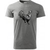 Kohút kreslený čiernobiely - Klasické pánske tričko vyššej gramáže - M ( Tmavosivý melír ) Kohút kreslený čiernobiely - Klasické pánske tričko vyššej gramáže - M ( Tmavosivý melír )