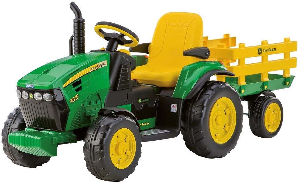 Peg-perego John Deere Ground Force traktor s vlečkou 12V zelená