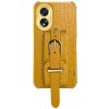Kožený kryt Crocodile Strap na Oppo A38 - Žltá Kožený kryt Crocodile Strap na Oppo A38 - Žltá