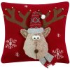 Mars & More Červený vianočný dekoračný vankúš sob Rudolf - 40*40*7cm - Mars & More Mars & More Červený vianočný dekoračný vankúš sob Rudolf - 40*40*7cm - Mars & More