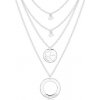 Šperky eshop - Strieborný náhrdelník 925 - štyri retiazky s príveskami, kruhy a srdiečka, nápisy R31.18 Šperky eshop - Strieborný náhrdelník 925 - štyri retiazky s príveskami, kruhy a srdiečka, nápisy R31.18