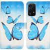 Peňaženkové kožené puzdro Oil na Honor 200 Lite 5G - Modré motýle Peňaženkové kožené puzdro Oil na Honor 200 Lite 5G - Modré motýle