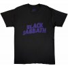 Black Sabbath Wavy Logo Vintage Black S Tričko Black Sabbath Wavy Logo Vintage Black S Tričko