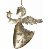 Závesná vianočná dekorácia Anjel s hviezdou, kov, 20 cm Závesná vianočná dekorácia Anjel s hviezdou, kov, 20 cm