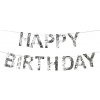 Party Narodeninový banner HAPPY BIRTHDAY strieborný, 2,2 m, fóliové písmená Party Narodeninový banner HAPPY BIRTHDAY strieborný, 2,2 m, fóliové písmená